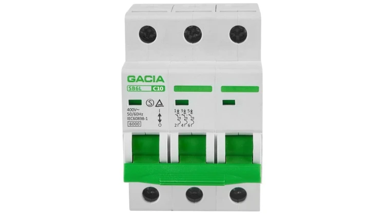 Wyłącznik nadprądowy 3P C 10A 6kA AC / SB6L-3P-10C
