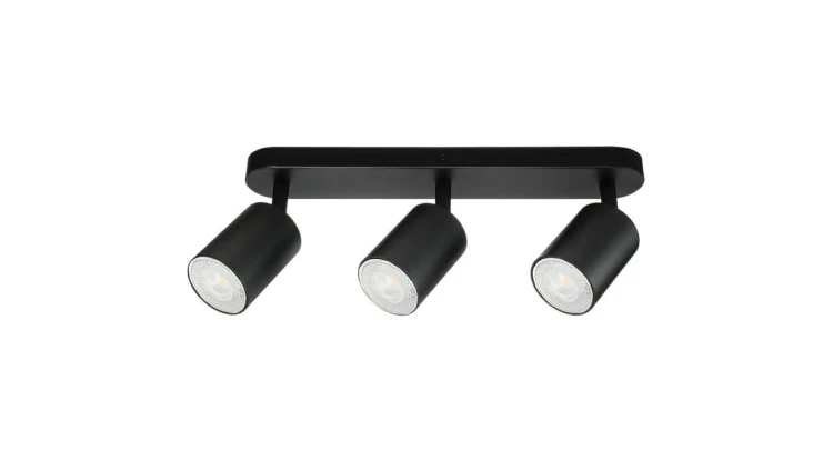 Lampa Oprawa SIENA-ALU-B/B 3xgu10 czarna z czarnym przegubem