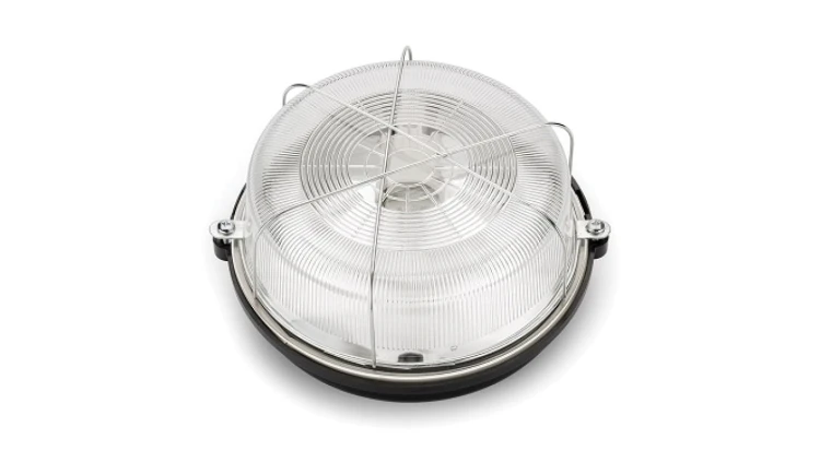 Oprawa LOFT- SAUNA-7061N, E27, 100W, czarna-bakelit, klosz przeźroczysty-szkło, IP54, siatka metalowa A2810CZ