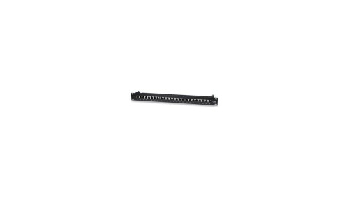 Patch panel STP Cat5e 24 porty RJ45, 1U, czarny