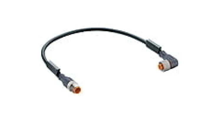 Kabel konfekcjonowany obustronnie M12 4-pinowy męskie proste żeńskie złącze kątowe czarny PUR RST 4-RKWT 4-225/1,5 M