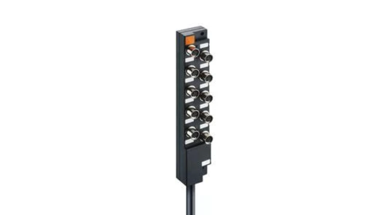 Koncentrator aktuator/sensor z wskaźnikiem funkcyjnym i operacyjnym LED 10-portowy gniazdo M8 3-pinowy ASBM 10/LED 3-346/15 M