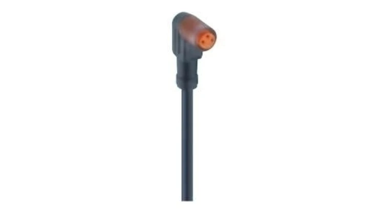 Kabel konfekcjonowany jednostronnie M8 3-pinowy złącze żeńskie kątowe z samoblokujące gwintowane czarny PVC RKMWV 3-06/2 M