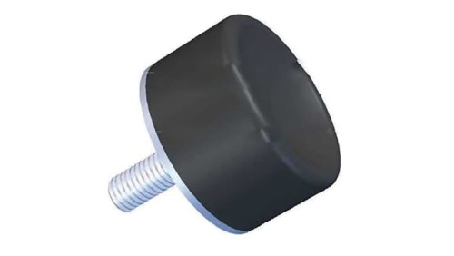 Nóżka z gwintem, M10, Ø 50mm, materiał: Guma naturalna 60Shore A, RS PRO