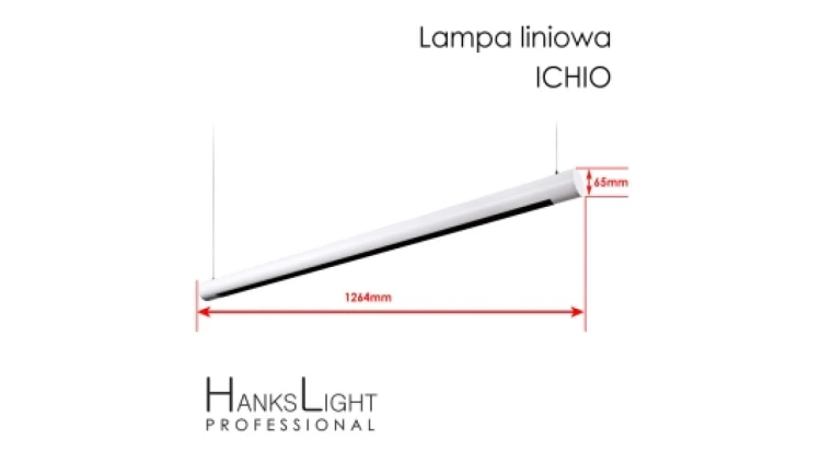 Lampa LED,HanksLight,liniowa,white, alu,zwiesz,1264mm,down36W, SMD,AC230V,4000K-W L4702025 (OCHIO)