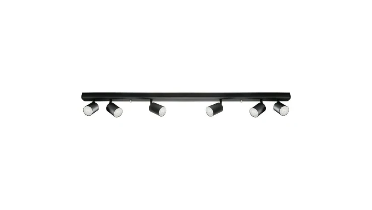 Lampa Oprawa SIENA-ALU-B/B 6xgu10 czarna z czarnym przegubem