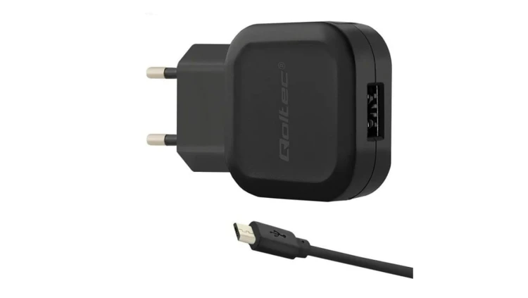 Qoltec Ładowarka sieciowa 12W 5V 2.4A USB + kabel Micro USB