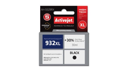 Tusz Activejet AH-932BRX (zamiennik HP 932XL CN053AE Premium 30 ml czarny)