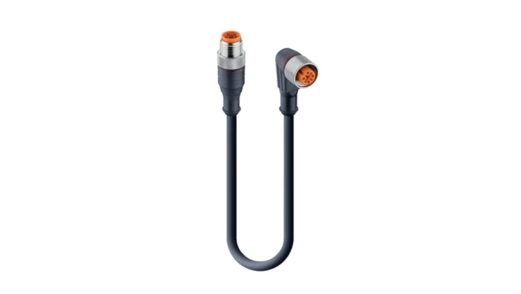 Kabel konfekcjonowany obustronnie zakończony złącza M12 4-pin męskie proste żeńskie kątowe RST 4-RKWT/LED P 4-225/3 M