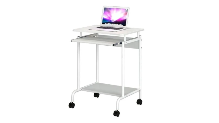 Małe Mobilne Biurko Komputerowe 600x450 Białe