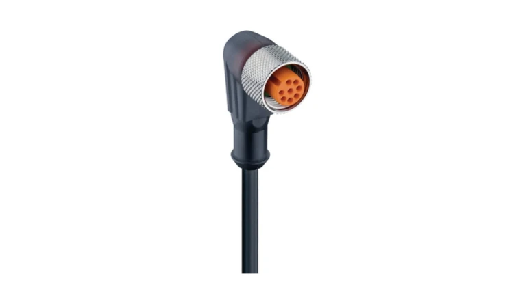 Kabel konfekcjonowany jednostronnie zakończony złącze M12 żeńskie kątowe 8-pinowe RKWT 8-6-337/5 M