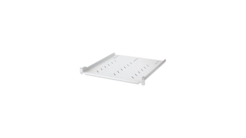 Półka 1U 470mm rack 19, 4 pkt mocowania, perforowana, szara