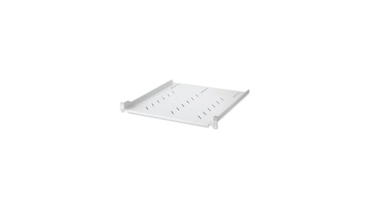 Półka 1U 470mm rack 19, 4 pkt mocowania, perforowana, szara