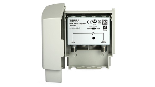 Wzmacniacz masztowy DVB-T UHF AB011L Terra (26 dB DC 5V/12V)
