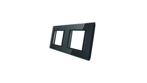 Livolo PODWÓJNA CZARNA RAMKA SZKLANA 150 x 80mm GPF-2-62