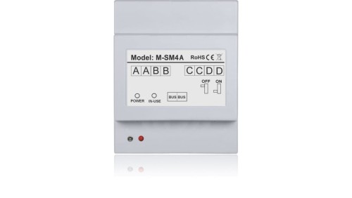 Moduł rozdzielenia sygnału w rozbudowanych instalacjach Zawiera wzmacniacz z automatyką M-SM4A