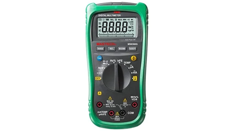 Miernik cyfrowy multimetr V AC, V DC, 0-10A DC, 0-10A AC, oporność, pojemność, opór, częstotliwość, temperatura, cykle MS-8360G