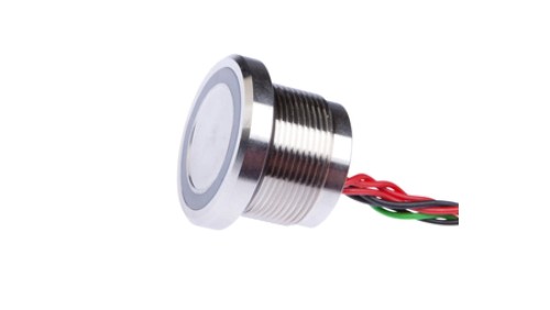 Czujnik mechaniczny przycisk LED M22x1 20dł 24V DC 200mA NO 0,5m kabel YM220100