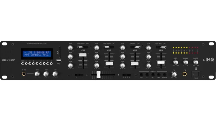 Mikser stereo dla DJ, z wbudowanym odtwarzaczem MP3 oraz odbiornikiem Bluetooth MPX-410DMP