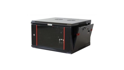 Szafka wisząca złożona 6U 600x450 rack 19 drzwi szkło czarna