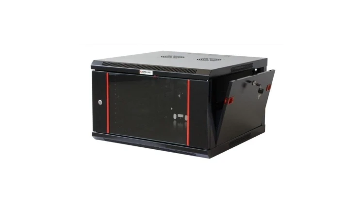 Szafka wisząca złożona 6U 600x450 rack 19 drzwi szkło czarna