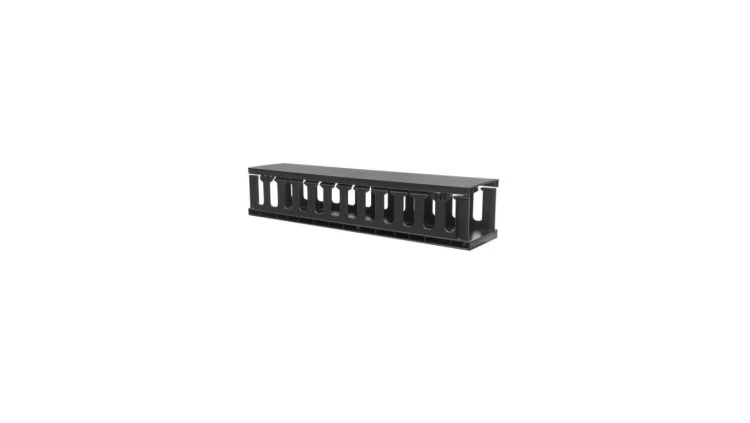 Organizer kabli 2U do szaf rack 19 z pokrywą, czarny