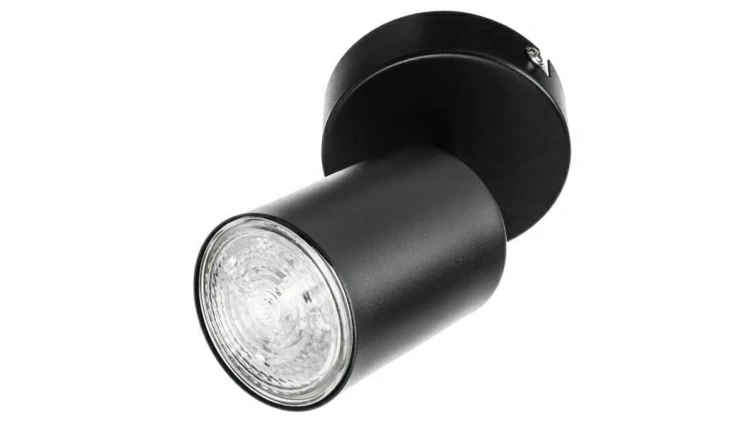 Lampa Oprawa SIENA-ALU-B/S 1xgu10 czarna ze srebrnym przegubem