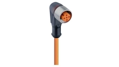 Kabel konfekcjonowany jednostronnie M12 5-pinowy złącze żeńskie kątowe samoblokujący gwint PVC pomarańczowy RKWT 5-56/2 M