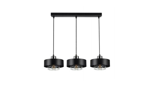 Lampa LOFT IDA-S W2 3xE27 wisząca czarno srebrny