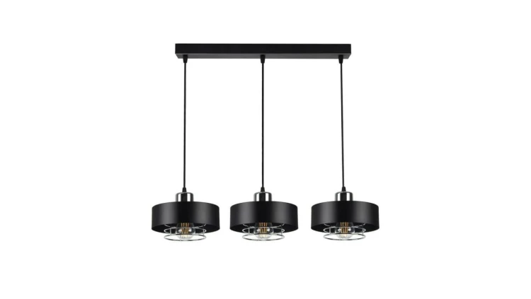 Lampa LOFT IDA-S W2 3xE27 wisząca czarno srebrny