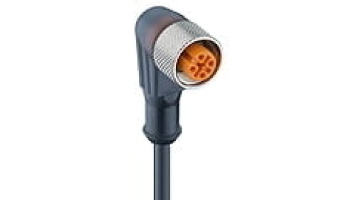Kabel konfekcjonowany jednostronnie złącze M12 4-pinowe żeńskie kątowe z diodą LED czarny PUR RKWT/LED P 4-225/5 M
