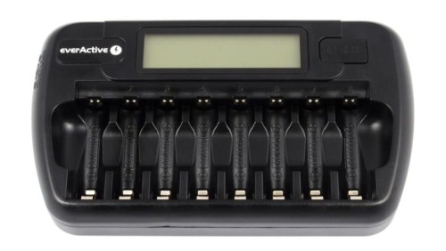 EVERACTIVE ŁADOWARKA PROCESOROWA AAA/AA, 8 W PEŁNI NIEZALEŻNYCH KANAŁÓW, ŁADOWANIE, ODŚWIEŻANIE, ADAPTER 12V W ZEST. NC-800