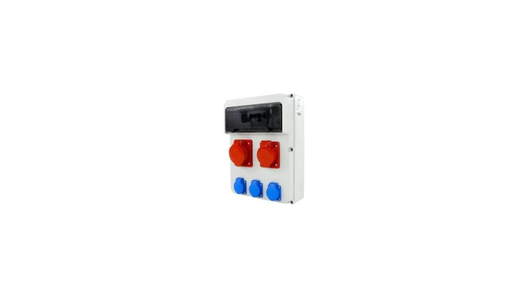 Rozdzielnica siłowa n/t 1x16A 5P 1x32A 5P 3x230V 13-modułowa IP44 275x360x135 NBOX-13M.1