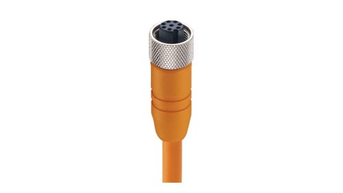 Kabel konfekcjonowany jednostronnie złącze M12 żeńskie proste 8-pinowe kodowanie A ekranowany pomarańczowy PVC RKTS 8-184/20 M