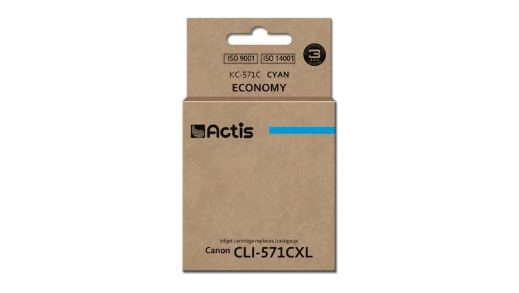 Tusz ACTIS KC-571C (zamiennik Canon CLI-571C Standard 12 ml niebieski)