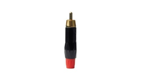 Wtyk RCA metalowy RCAMR, czarno-czerwony LIN000014 /5szt./