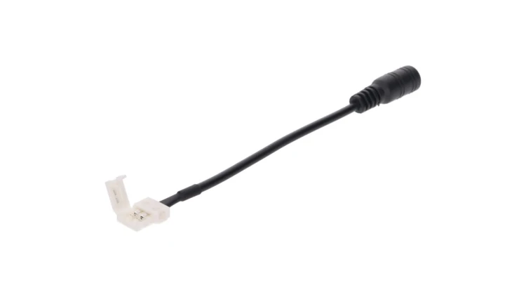 Złączka do taśmy led mono 10mm z gniazdem DC 5.5/2.1