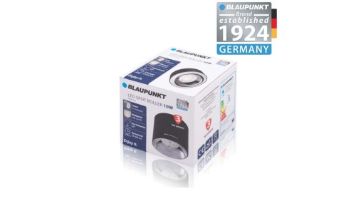 Blaupunkt Lampa LED natynkowa Spot Roller 10W czarny barwa ciepła, BLAUPUNKT-DLB10WW