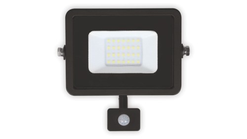 Naświetlacz LED PLATI 20W 1400lm 3000K IP44 czarny czujnik LFL104S