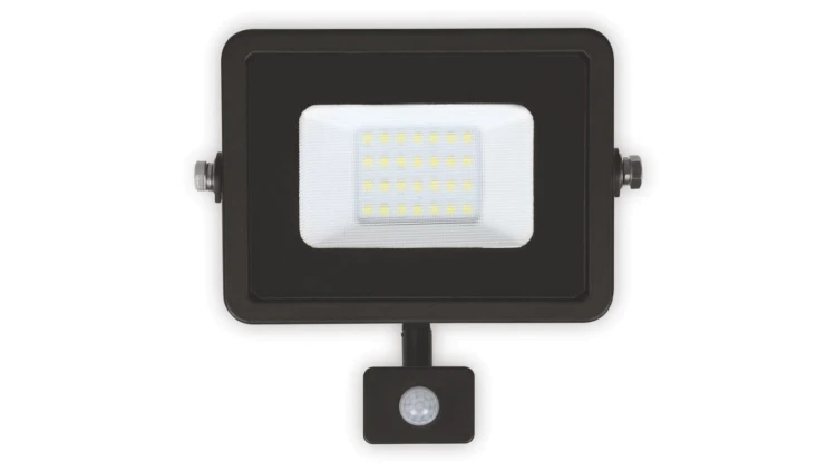 Naświetlacz LED PLATI 20W 1400lm 3000K IP44 czarny czujnik LFL104S