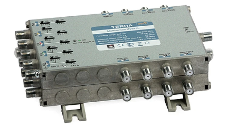 Multiswitch MV-916L TERRA klasa A, 9-wejściowy, 16-wyjściowy z aktywną naziemną - bez zasilacza