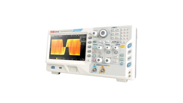 Oscyloskop UT-UPO3152E z wyświetlaczem wykonanym w technologii Ultra Phosphor 2x150MHz 8 cali TFT 800x480