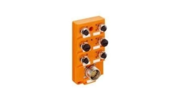 Koncentrator aktuator/sensor z wskaźnikami LED 6xM12 5-pinowy 2 sygnały na gniazdo z szybkozłączką M23 19 pin ASBSV 6/LED 5