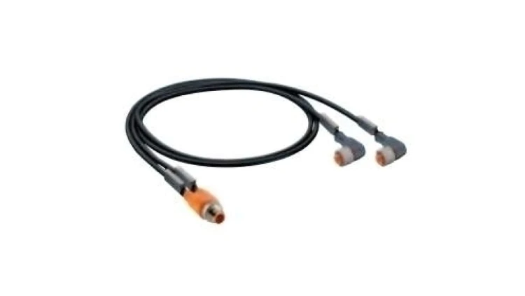 Kabel konfekcjonowany obustronnie rozdzielacz złącza M12 Duo proste / 2xM12 kątowe 3-pinowe LED ASB 2-RKWT/LED A 4-3-224/2 M