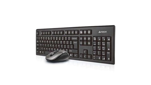 Zestaw klawiatura + mysz membranowa A4 TECH V-Track 2.4G 7100N RF Nano A4TKLA41220 (USB 2.0 kolor czarny optyczna)