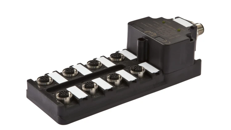 Moduł logiczny 42x172x60mm AND 2x4fold 10-30V DC złącze M12 żeńskie 4-pinowe złącze M12 męskie 4-pinowe IP67 VL600118