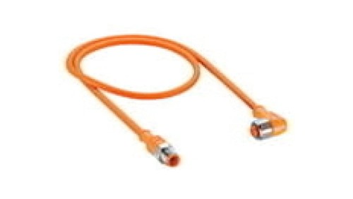 Kabel konfekcjonowany obustronne złącze M12 4-pinowe męskie proste żeńskie kątowe PVC pomarańczowy PRST 4-PRKWT 4-07/5 M