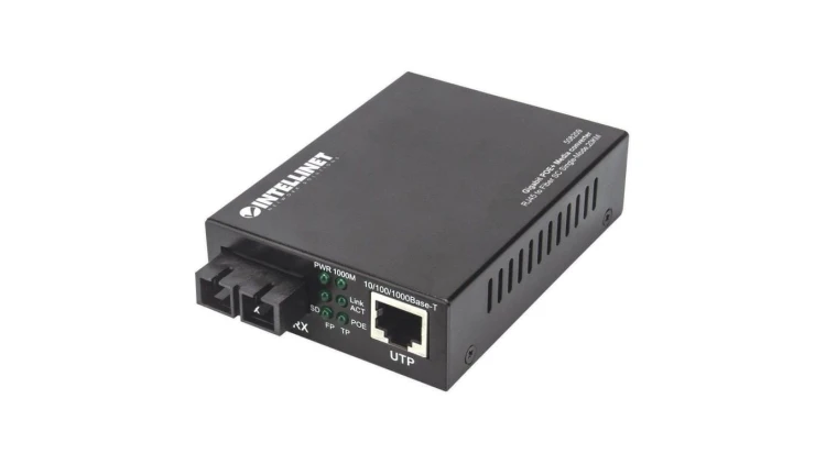 Media Konwerter GB PoE+ 1000Base-T RJ45 na 1000Base-LX SC SM