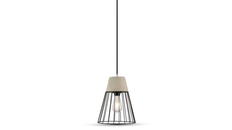 Lampa Wisząca VT-7253 E27 Concrete+Mesh 3848