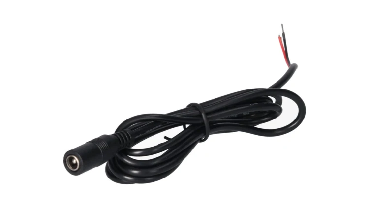 Gniazdo DC 5.5x2.5 przewód czarny 150cm 22awg